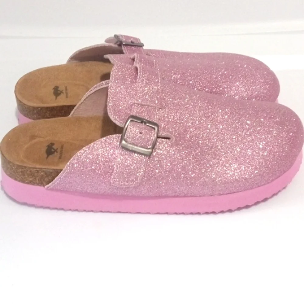 ROCKET DOG Pink Glitter Slide Sandals -  Mules - Girls Size 4 NWT